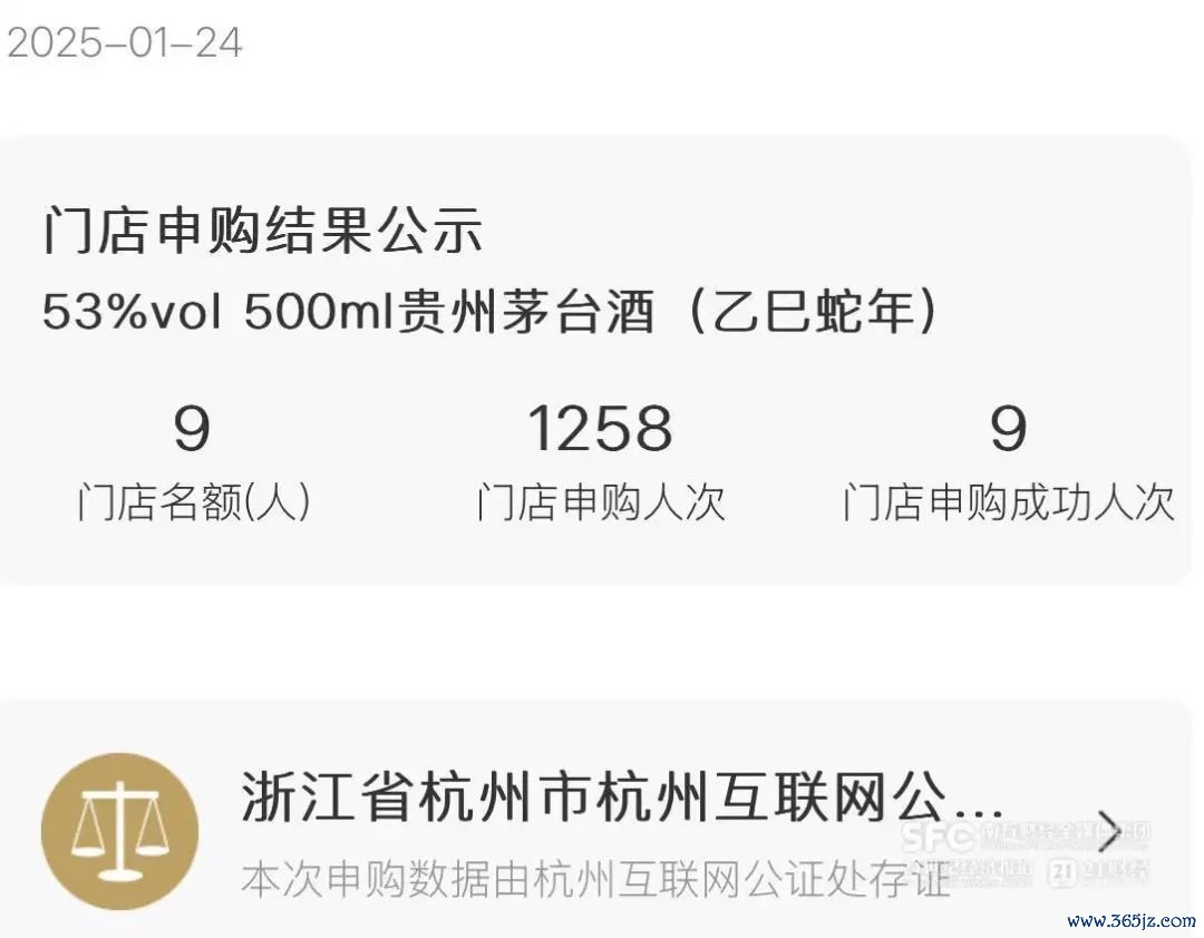 i茅台的“蛇茅”中签率不到1%，来自申购截图