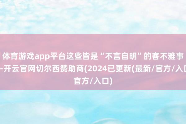 体育游戏app平台这些皆是“不言自明”的客不雅事实-开云官网切尔西赞助商(2024已更新(最新/官方/入口)