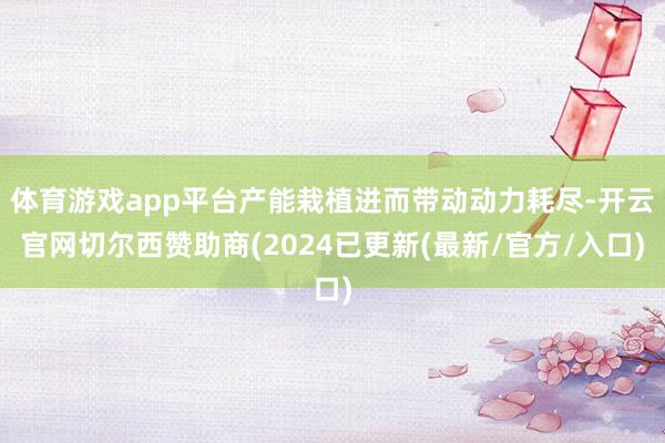 体育游戏app平台产能栽植进而带动动力耗尽-开云官网切尔西赞助商(2024已更新(最新/官方/入口)